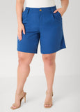 Pleated Linen Blend Shorts