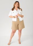 Pleated Linen Blend Shorts
