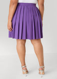 Button Embellished Pleated Skirt