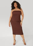 Textured Midi Pencil Skirt