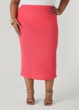 Textured Midi Pencil Skirt