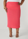 Textured Midi Pencil Skirt