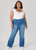 Pull On Flared Denim Jeans