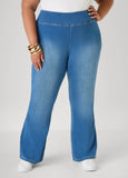 Pull On Flared Denim Jeans
