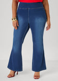 Pull On Flared Denim Jeans