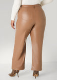 Faux Leather Straight Leg Trousers