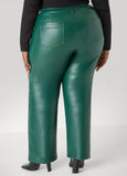 Faux Leather Straight Leg Trousers