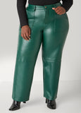 Faux Leather Straight Leg Trousers
