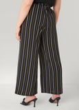 Textured Striped Wide Leg Pants