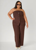Pinstripe Wide Leg Pants