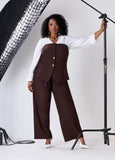 Pinstripe Wide Leg Pants