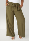 Drawstring Linen Blend Pants