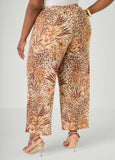 Animal Print Wide Leg Pants