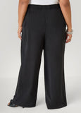 Textured Wide Leg Cargo Pants
