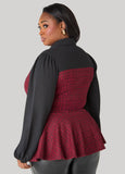 Paneled Boucle Peplum Top