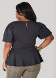 Puff Sleeve Peplum Top