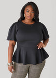 Puff Sleeve Peplum Top