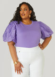 Plus Size Cotton Paneled Jersey Top