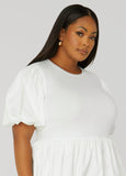 Puff Sleeved Peplum Tee