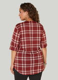 Zip Front Plaid Top