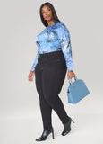Denim Print Top