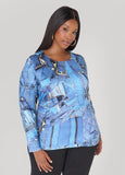 Denim Print Top