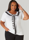 Plus Size Collar Graphic Tee