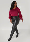 Feather And Faux Pearl Terry Top