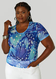 Butterfly Print Mesh Tee