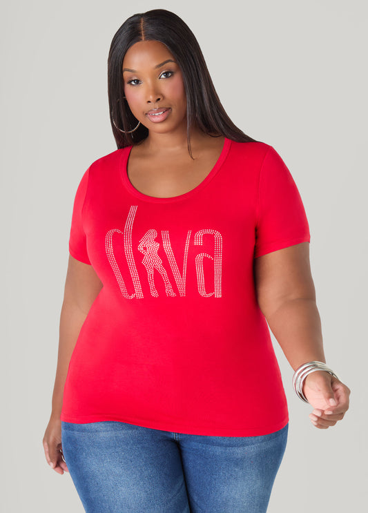 Plus Size Diva Crystal Tee