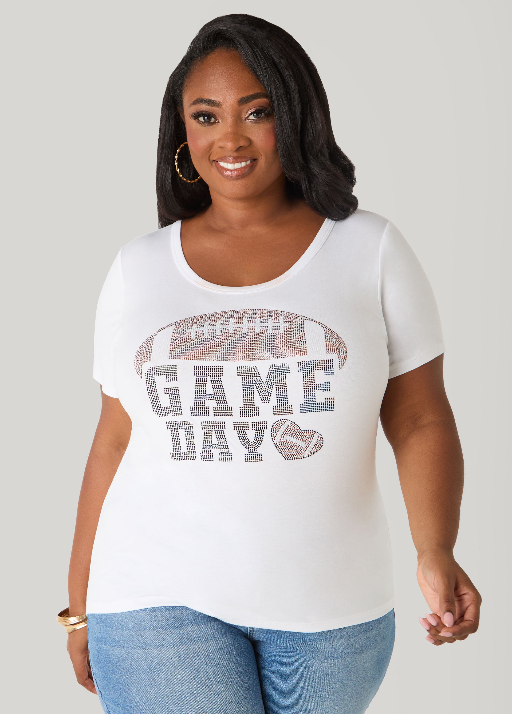 Plus Size Game Day Crystal Tee