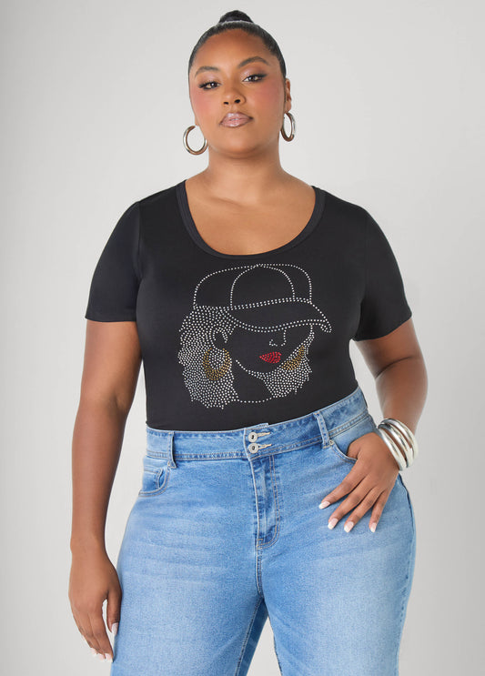 Plus Size Profile Crystal Tee