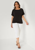 Dolman Sleeved Stretch Crepe Top