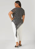 Ruffled Polka Dot Mesh Top