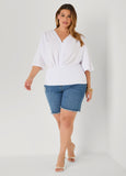 V Neck Stretch Crepe Top
