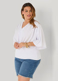V Neck Stretch Crepe Top