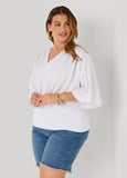 V Neck Stretch Crepe Top