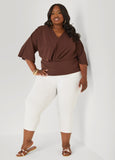 V Neck Stretch Crepe Top