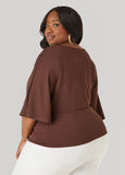 V Neck Stretch Crepe Top