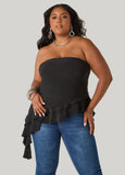 Asymmetric Ruffle Tube Top