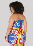 Ruched Printed Tube Top