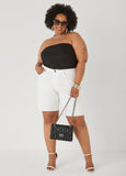 Ruched Mesh Tube Top