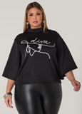 Plus Size Diva Drama Sleeved Top