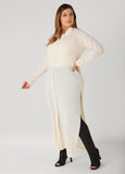 Button Front Metallic Duster