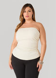Ruched Metallic Tube Top