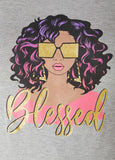 Blessed Glittered Graphic Tee