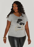 Plus Size Grateful Glittered Graphic Tee