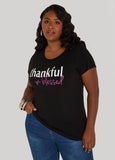 Plus Size Thankful + Blessed Graphic Tee