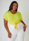 Tie Front Stretch Knit Top