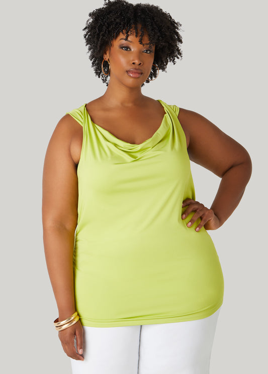 Plus Size Twisted Cowl Neck Top